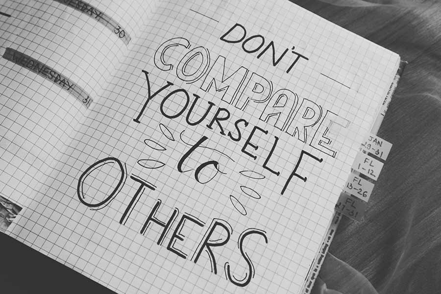 image of book stating to stop comparing yourself to others